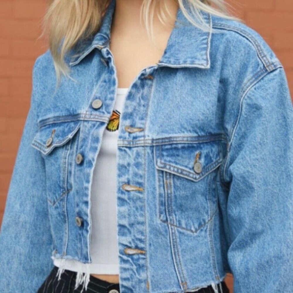 John Galt cropped denim jacket size small worn once